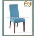 Modern High Back and Blue Linen Fabric Covered Dining Chair for Restaurant